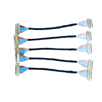 Arnés Micro Coaxial Df14 Df19 30P 0.4mm-36AWG-40AWG-100-F-TP, Conjunto de Cable Micro Coaxial para Panel de Pantalla LVDS