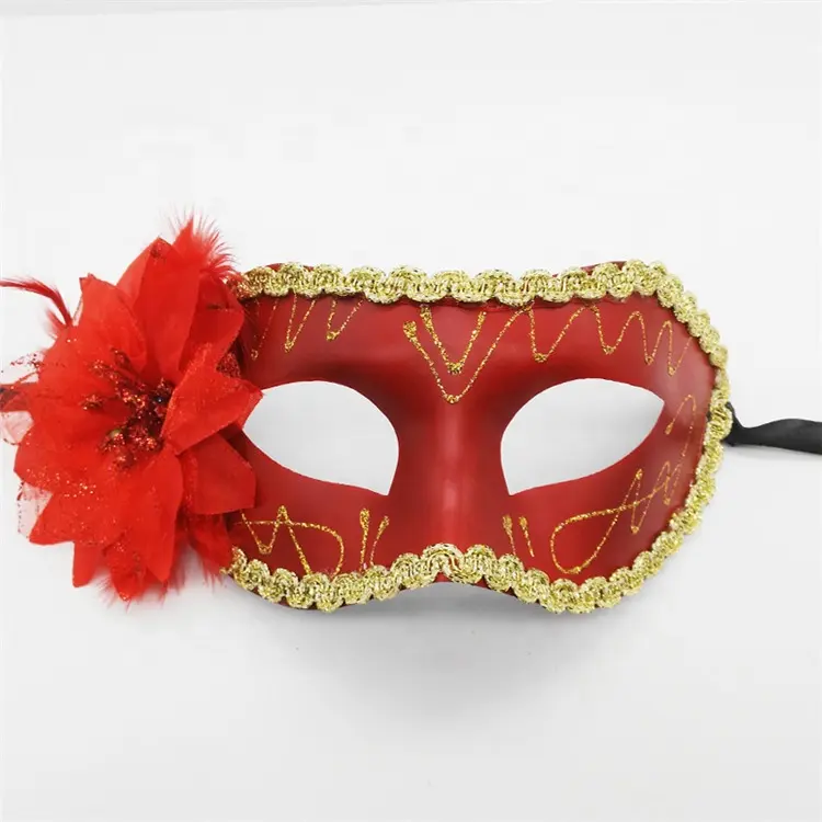 Livraison directe 2024 gros fête fournitures halloween visage peint masques fête mascarade haut galvanoplastie côté fleur masque