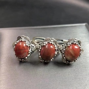 时尚经典高级珠宝西藏雷基疗愈石安德森水晶925纯银戒指 - Product Image 1
