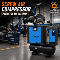 Compresseur d'air 4-en-1 complet avec sécheur, réservoir et système de filtration, 10 bars, 13 bars, à injection d'huile pour ligne de revêtement de surface
