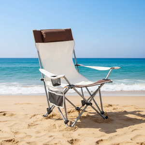 Silla Multifuncional para la Pausa del Almuerzo en la Oficina, Silla Plegable Reclinable de Metal y Oxford para Acampar al Aire Libre, Playa y Pesca - Product Image 1