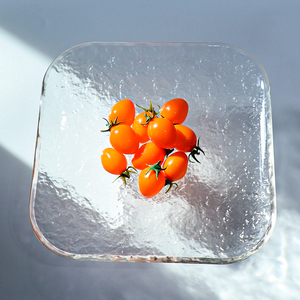 صينية زبدة زجاجية للمنزل للزفاف ، صينية مطبخ مستطيلة القدم ، زجاج كبير شفاف - Product Image 4