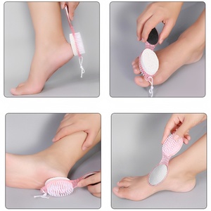 Vente chaude 4 en 1 pied meulage pierre <span class=keywords><strong>ponce</strong></span> multi-fonction pédicure fichier Double face pied talon râpe pied brosse de nettoyage - Product Image 5