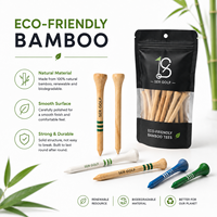 Tees de golf en bambou personnalisables avec logo, pour practice, stable et de qualité supérieure, 42mm, 54mm, 83mm, vente directe usine