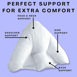Oreiller de lecture de soutien lombaire anti-allergie au dos Coussin de cou doux Coussin de lecture triangle pour adulte avec bras - Product Image 2