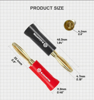 Connecteur banane plaqué or RASANTEK 4 mm, connecteur audio banane en cuivre pour câble de haut-parleur, connecteur HiFi AV, cuivre professionnel