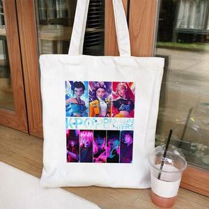 Yüksek kaliteli bts Demon Hunter Tote çanta yenilik öğrenci alışveriş çantası öğrenciler için bez çantalar karikatür film karakter - Product Image 6