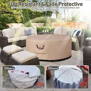 Capas modernas para móveis de jardim em PVC 600D à prova d'água e à prova de poeira para mesas e cadeiras redondas para parques e pátios
