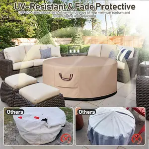 Moderne 600d Pvc Waterdichte En Stofdichte Tuinmeubelhoezen Voor Ronde Tafels En Stoelen Voor Parken En Binnenplaatsen