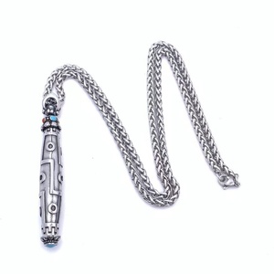 จี้สร้อยคอประดับลูกปัด Dzi เก้าตา สแตนเลสสตีล ลูกปัดเก้าตาแบบทิเบต เครื่องประดับแฟชั่น - Product Image 4