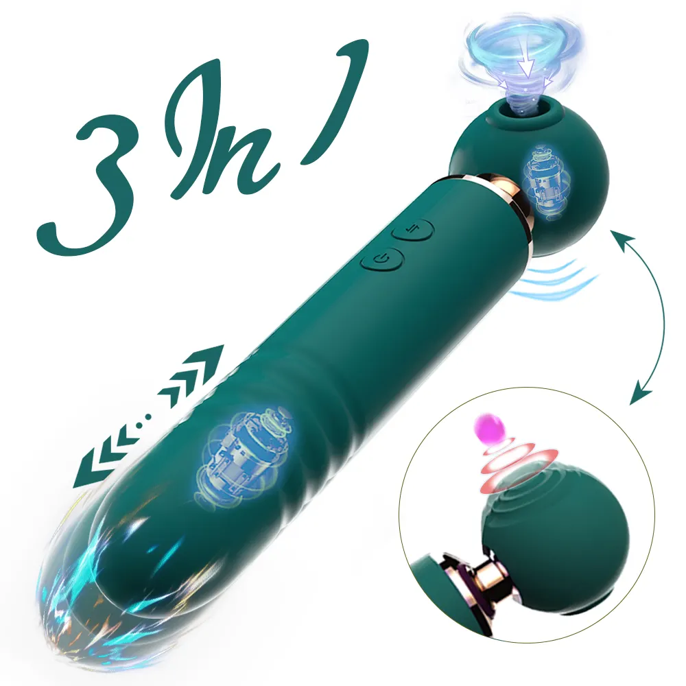 Nouveau Style baguette vibrateur battant poussée succion 3 ln 1 femme masseur fille Masturbation jouets sexuels pour femmes adulte Sexy boutique 18