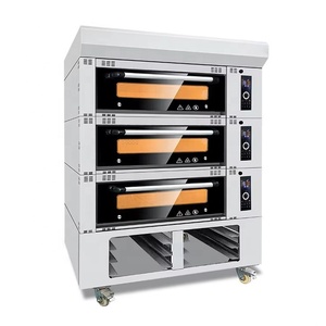 <span class=keywords><strong>Horno</strong></span> Industrial de Doble <span class=keywords><strong>Fuente</strong></span> de Calor, 3 Niveles, 9 Bandejas, Termostato Independiente para Hornear Pan, Pizza y Pasteles - Product Image 1