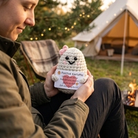 Gorro de Punto Hecho a Mano con Expresión Divertida de Patata Positiva, Colgante de Muñeca Adorable de Henan con Energía Positiva