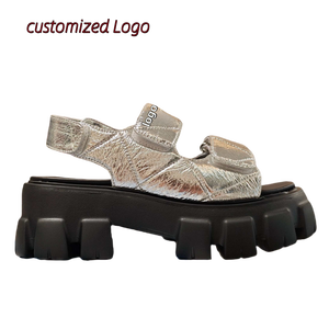 Sandalias de Plataforma de Lujo de Primera Calidad para Mujer, de Cuero Genuino y Paja, Zapatos Casuales de Verano con Aumento de Altura - Product Image 2