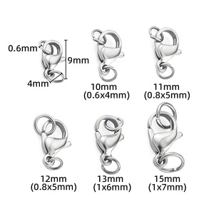 Vente en gros d'acier inoxydable 18K PVD or boucle de connexion fermoir mousqueton avec ouverture anneau de saut pour la fabrication d'accessoires de bijoux à bricoler soi-même - Product Image 4