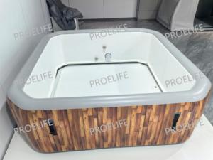 <span class=keywords><strong>Jacuzzi</strong></span> <span class=keywords><strong>Inflable</strong></span> Portátil Rectangular con Diseño de Madera Moderna, Bañera de <span class=keywords><strong>Hidromasaje</strong></span> para Villas y Hoteles - Product Image 1