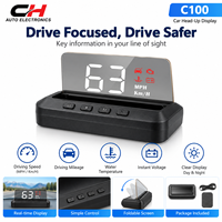 HUD de voiture OBD2 compact et pliable, écran 96 % transparent, effacement des codes d'erreur à une touche et 5 alarmes pour tous les véhicules OBDII