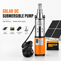 Pompe à eau solaire submersible à puits profond 12V 36V 48VDC à balais, en acier inoxydable, haute pression, pour l'irrigation agricole