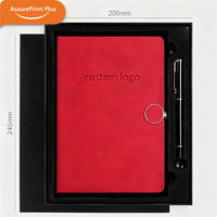 Ensemble cadeau de carnet à couverture rigide en cuir PU avec logo gravé personnalisé, boucle magnétique et stylo assorti - Ensemble cadeau d'affaires