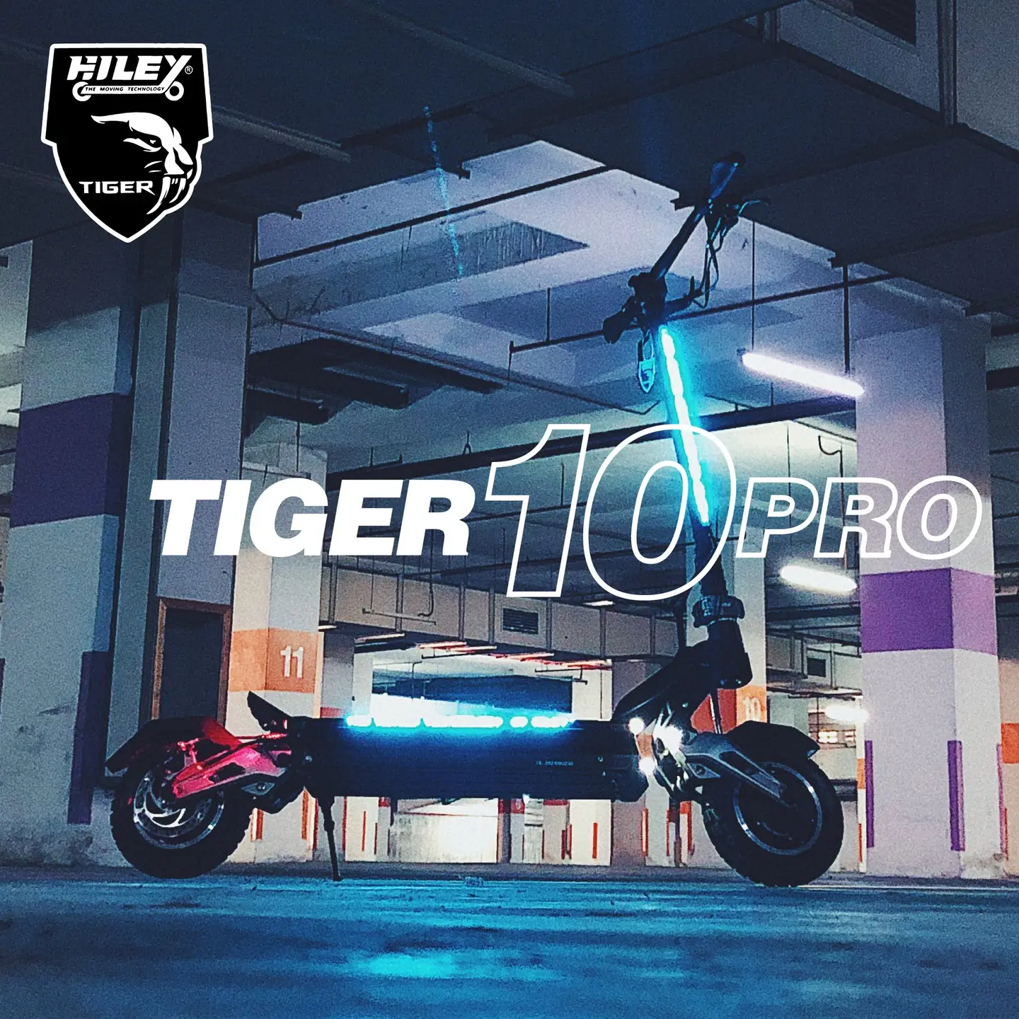 2022 Hiley Tiger 10 Pro Plus Skuter Listrik 1200W * 2 Motor Ganda Lipat Dewasa Electrico Skuter