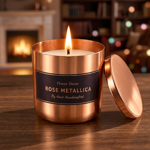 BuildtoSuit Handmade Organic Environment-Friendly Modern Style Metallic Jar Candle <b>Soy</b> <b>Wax</b> Fresh Scent Decorative 300g 7x8.5cm - Product Image 4