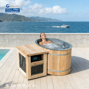 Bañera de Inmersión Fría de Madera para Recuperación Deportiva, con Enfriador y Filtro, Baño de Hielo - Product Image 1