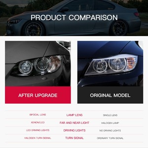 Phares LED HID pour BMW Série 3 M3 E92 <span class=keywords><strong>E93</strong></span> 2006-2012, 330i 335i, DRL, <span class=keywords><strong>Angel</strong></span> Eye modifiés, Bi-Beam, Nouveau H4 - Product Image 4