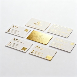 นามบัตรธุรกิจหรูหราพร้อมโลโก้แบบกำหนดเอง ดีไซน์ปั๊มฟอยล์ทองบนกระดาษอาร์ตสีตามสั่ง ความหนา 300 แกรม - บัตรของขวัญ - Product Image 3