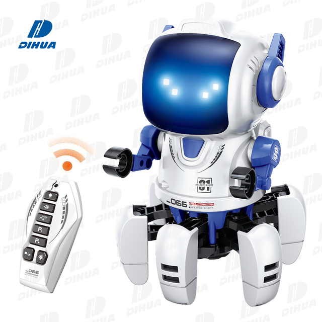 6-Legged Infrared Remote Control Robot Toy for Kids Programmable Dancing Robot with LED Lights and Music Interactive STEM Toy