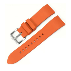 HUANLONG 19/21/22/24mm <b>Silicone</b> <b>Rubber</b> Watch Band, Curved End Breathable Comfortable Strap - Product Image 4