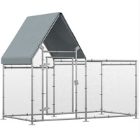 Grand poulailler cage à poules clapier à lapins pour 4-6 poulets enceinte extérieure en métal galvanisé