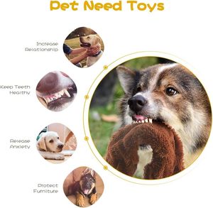 5 Pezzi Giocattoli da Masticare per Cani in Peluche, Durevoli, per la Dentizione dei Cuccioli, Interattivi, con Stampa Animale Carina, Regalo - Product Image 3