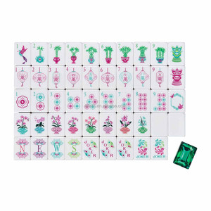 Luxury Portable Acrylic Tiles and Four Layer Emerald Green Design 160 Tiles American Mahjong Set for Travel and Party Games - Product Image 5