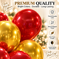 Kit de décoration de table en gros avec colonne de ballons confettis rouges et dorés en latex pour le Nouvel An, les anniversaires et les mariages