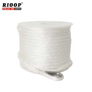 3/8 Inch X 300 Feet Double Braid Nylon Anchor Line With Stainless Steel Thimble And Plastic Chuck