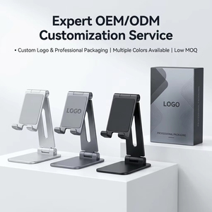 LP893 Folding Mobile Phone Holder Anti Slip Adjustable Aluminum <b>Tablet</b> Desk Holder <b>Stand</b> Compatible for iPad iPhone - Product Image 3