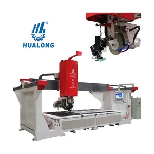 HUALONG HKNC-650J-máquina de corte de granito cnc, fabricante profesional, 5 ejes, máquina de corte de sierra de puente cnc de piedra automática