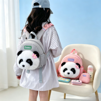 Sac à dos en peluche Panda Huahua mignon et personnalisé à partir d'images pour filles, enfants de maternelle, mini sac à dos