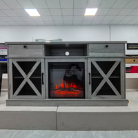 Chimenea Eléctrica Empotrada de 18 Pulgadas con Efecto de Llama Realista, 5 Opciones de Brillo de Llama, Termostato Ajustable, Control Remoto con Dimmer