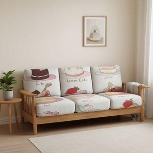 Housse de canapé à motif géométrique personnalisé, extensible, lavable, en polyester et élasthanne, décoration d'intérieur, protection de meubles trois places - Product Image 2