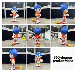 Mascota <span class=keywords><strong>Inflable</strong></span> Gigante de Jugador de Fútbol, de Tela Oxford, <span class=keywords><strong>Inflable</strong></span> Publicitario para Niños, para Juegos de Fútbol, Decoración de Eventos - Product Image 2