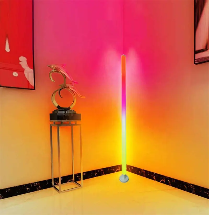 Tự làm thông minh trang trí RGB thường vụ đèn sàn đầy màu sắc góc đứng ánh sáng cho phòng khách