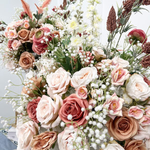 DKB décoration d'événement personnalisée mariage luxe boule de fleurs artificielles blanc et bleu bébé pour la décoration de mariage - Product Image 5