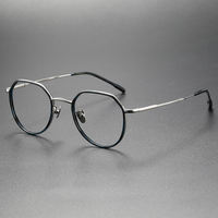 Lunettes optiques de luxe ultra-légères en titane à motif uni pour hommes, style classique, monture dorée, montures de lunettes diamantées