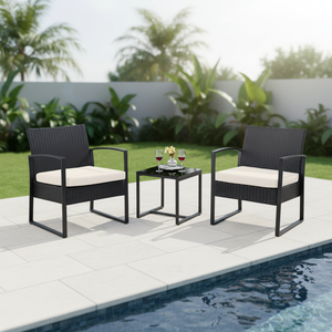 Ensemble de canapés de salon en aluminium moderne et durable à 3 pièces, meubles de patio d'extérieur, salon, salle à manger, hôtel, villa, canapé - Product Image 1