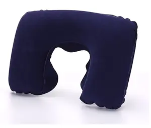 Надувная дорожная U-образная подушка из флока и ПВХ