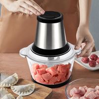 Hachoir à ail et à viande en verre 1,2 L 25 W avec logo personnalisé pour la préparation des repas domestiques