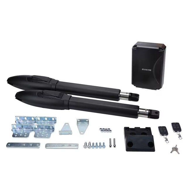 New Product Black Automatic Dual Arms Swing Gate Opener Kit Solar Swing Gate Door Operator