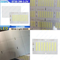 Panneau de puces LED 5730 haute luminosité 3.2V, 48 perles, lumière blanche, source LED basse tension pour éclairage extérieur, type mèche solaire