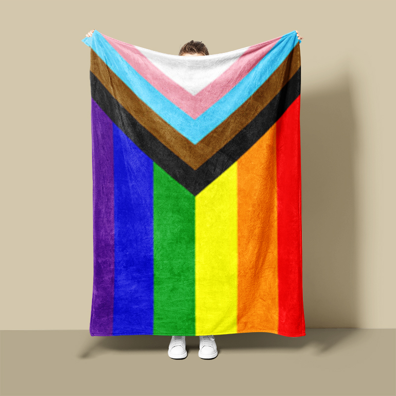 Радуга прогресс гордость sunshare Красочные Любовь Wins Сублимации одеяло, яркий цвет Гордость месяц 2022 вектор Флисовое одеяло/